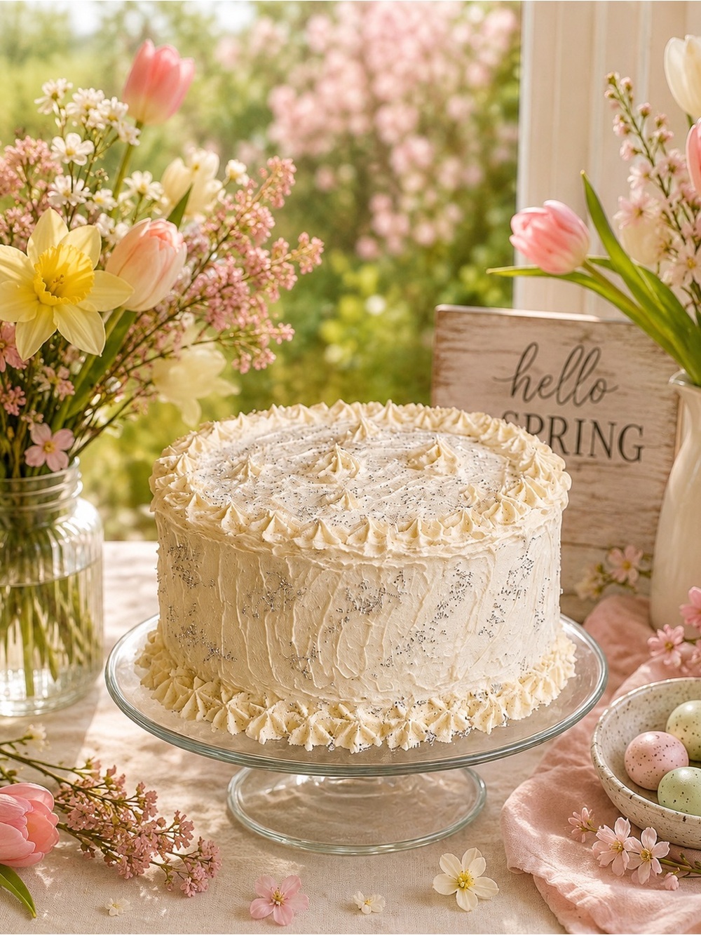 Cream & Silver Glam Faux Cake – Handcrafted